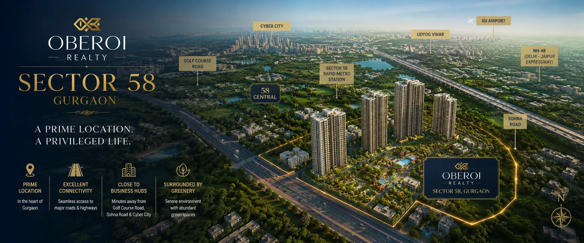 Oberoi 360 North Map